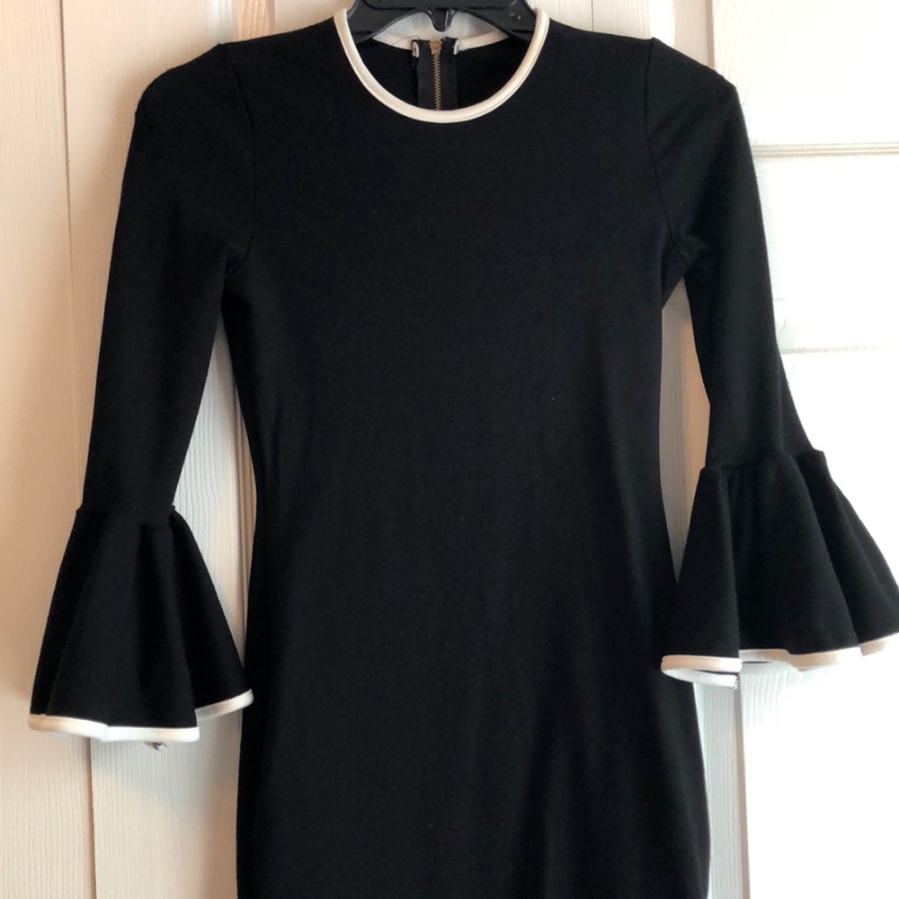Black bell sleeves dress